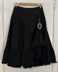 Spin Doctor XS Buckle Skirt - Hot Topic Goth Steampunk Vamp - Picture 1 of 5