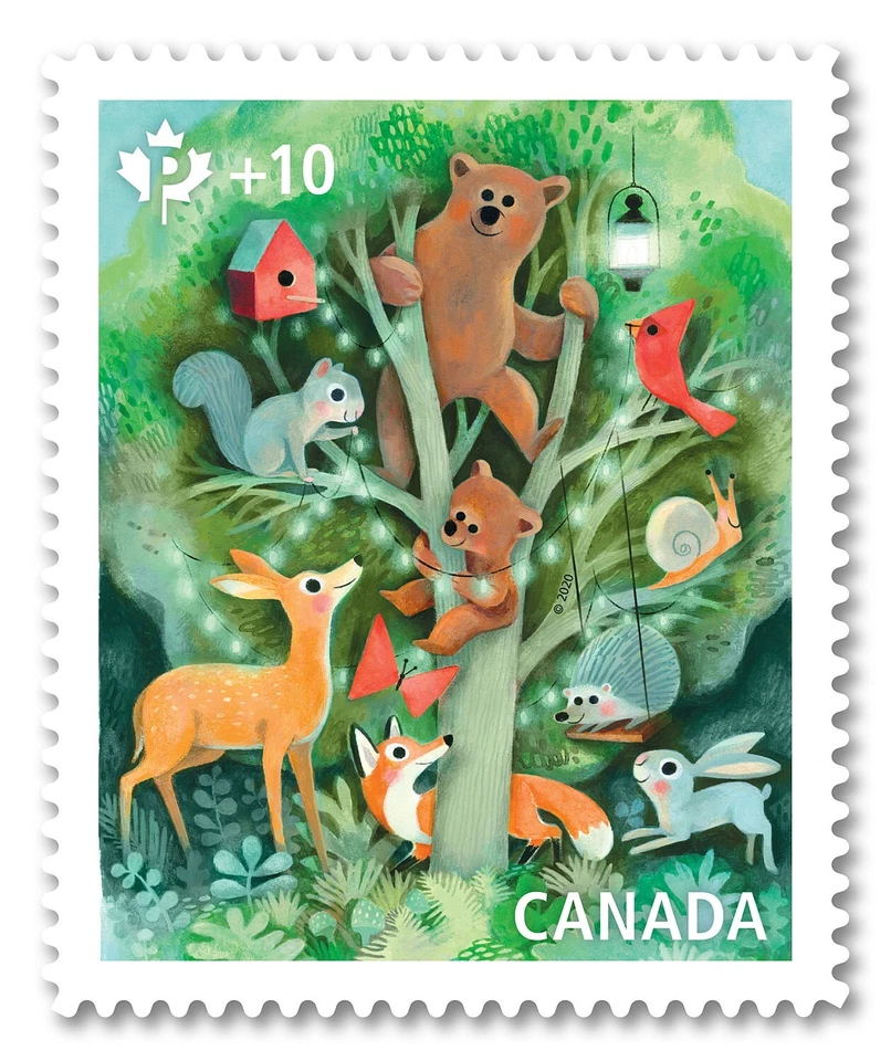 FUNDACIÓN COMUNITARIA = OSO, CIERVO, ZORRO, ARDILLA, CONEJO = sello SN Canadá 2020 MNH Foto 1 de 1