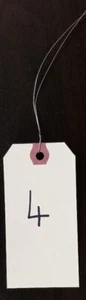 Size 4 Manila Inventory Shipping Hang Tags with Wire 4 1/4" x 2 1/8" Wired Tags - Picture 1 of 3