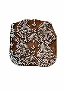 Wooden Printing Block Stamp Craft Textile Printing Saree Border Paisley - Picture 1 of 5