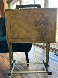 Set Set (2) LaVada TV Tabletts Gold Hänge Pflanze Floral Mid Century Modern - Bild 1 von 12