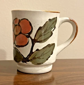 Taza de café de cerámica de gres MCM de colección estilo Otagiri flor marrón moteada - Imagen 1 de 4
