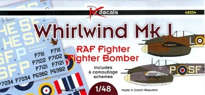 DK Decals 1/48 WESTLAND WHIRLWIND Mk.I British Fighter-Bomber - Image 1 of 3