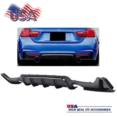 For 2018 BMW F32 F33 F36 4Series M Sport Rear Diffuser Dual Exhaust Carbon Look Foto 1 de 4