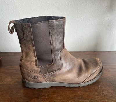 UGG Tobacco Brown Leather Herrick Boots Men’s Size 10 Outback Rancher Preppy - Image 1 of 4