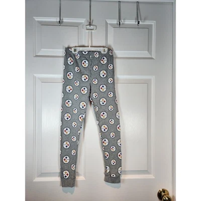 Boy's sz 8 Pittsburgh Steelers Grey Logo Pajama PJ Pants Elastic Waist by NFL - Image 1 of 4
