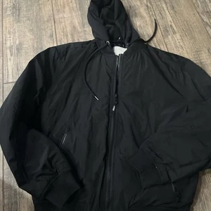 Aeropostale Men's XS Black Hooded Bomber Jacket Number 03-54-76 - Picture 1 of 3