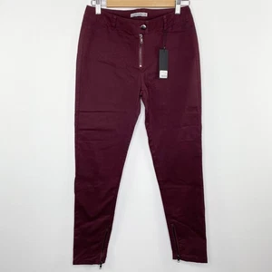 LF Carmar Damenhose burgunderrot Knöchelreißverschluss Stretch Skinny Größe 10 neu mit Etikett - Bild 1 von 6