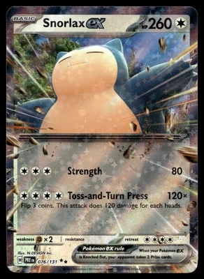 SNORLAX EX 076/131 DOUBLE RARE PRISMATIC EVOLUTIONS POKEMON - Image 1 of 4