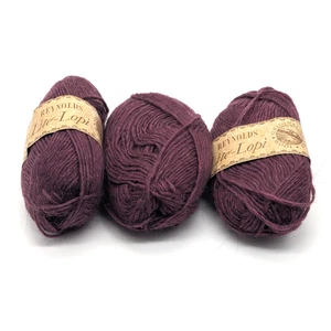 Reynolds LOPI Yarn 3 Skeins of Icelandic Virgin Wool 50g 109 Yds Ea Purple 0429 - Picture 1 of 7