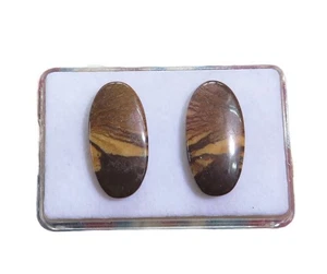 1 paio di cappuccino diaspro cabochon 25x12,5 mm n. U34336 - Foto 1 di 1