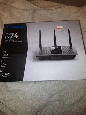 LINKSYS EA7450 MAX-STREAM AC1900 WIRELESS DUAL-BAND GIGABIT ROUTER WiFi Internet - Image 1 of 4