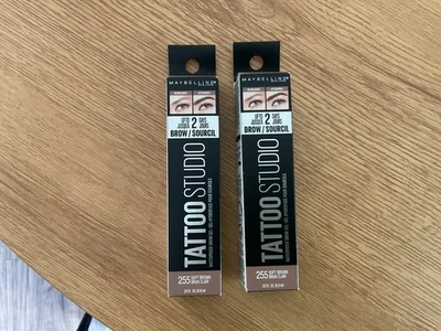 Maybelline Tattoo Studio Eyebrow BROW Gel 255 Soft Brown + 2x Ink Liner 001, 002 - Image 1 of 4