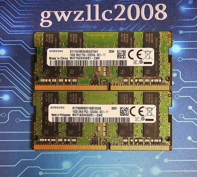 32GB (2x16GB) PC4-25600 DDR4-3200MHz 2Rx8 Non-ECC Samsung M471A2K43DB1-CWE #A25 - Image 1 of 2