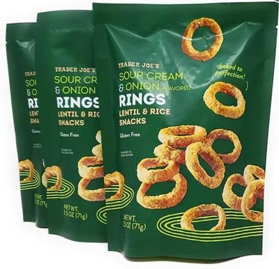 Trader Joe’s Sour Cream & Onion Flavored Rings, Lentil & Rice Snacks, Gluten Fre - Image 1 of 3