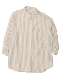 Camicia uomo LACOSTE manica 3/4 taglia 44 XL bianco sporco a righe cotone BY04 - Foto 1 di 4