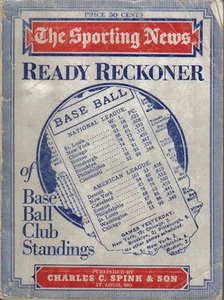 1948 book The Sporting News Ready Reckoner of  Baseball Club Standings FAIR - Picture 1 of 1