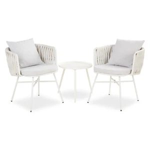 B-Ware Gartenmöbel Set Balkonmöbel Poly Rattan Weiß Garten Lounge Möbel Outdoor - Bild 1 von 16