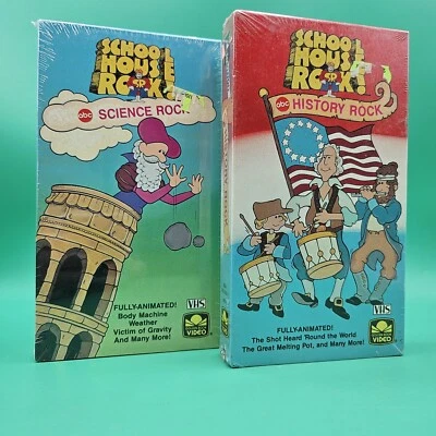 New Sealed VHS School House Rock History Rock & Science Rock Lot Of 2 Set Tape - Imagem 1 de 3