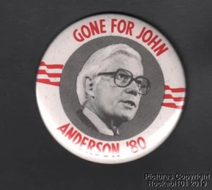 1980 John Anderson Independent Candidate for President 3-inch Pin Pinback Button - Picture 1 of 2