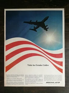 Vintage 1965 Boeing 727 720 707 737 Flugzeug Spanish Full Page Original Ad 721 - Bild 1 von 1