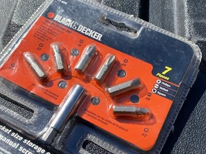 **NEW** 7 Pc Black & Decker Handy Driver set, 6 screwdriver bits + storage - Picture 1 of 7