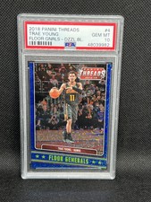 2018 Panini Threads Trae Young Floor Generals RC Blue Dazzle /85 PSA 10 Pop 2
