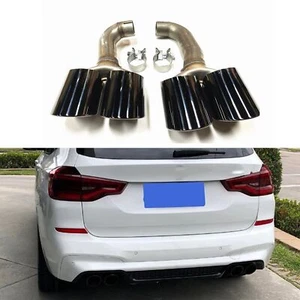 Puntas de silenciador de tubo de escape de parachoques trasero para BMW X3M X4M 2018 2019 2020 negro - Imagen 1 de 9