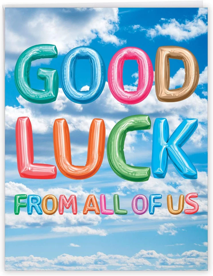 La mejor tarjeta - Tarjeta de felicitación de gran buena suerte (8,5 X 11 pulgadas) - Globos, coloridos Foto 1 de 4