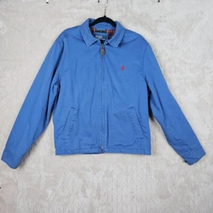 Vintage Polo Ralph Lauren Harrington Jacke Herren Medium hellblau Flanell gefüttert - Bild 1 von 8