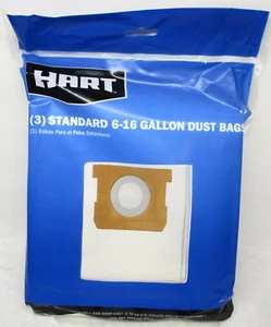 Paquete de 3 bolsas de polvo de aspiradora Hart de 6-16 galones VDBM 3701 la mayoría de las bolsas de vacío NUEVAS - Imagen 1 de 2