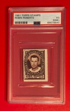 1961 TOPPS Baseball Stamp ROBIN ROBERTS Graded PSA 3 MK Philadelphia Phillies