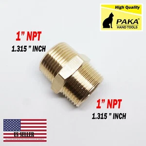 Brass Pipe Hex Nipple 1" Male NPT X 1" Male NPT Fitting Fuel,Oil,Gas.... - Picture 1 of 2
