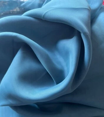 NEW BLUE SHEER POLY CHIFFON FABRIC FOR CURTAIN CRAFT CLOTHING 60" WIDTH BTY - Image 1 of 2