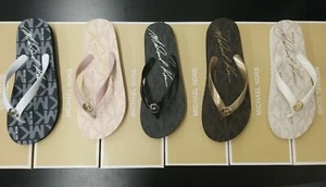 MICHAEL KORS Flipflop Sandal MK SIGNATURE Logo Jet-Set Jelly CHOOSE SIZE & COLOR - Picture 1 of 11