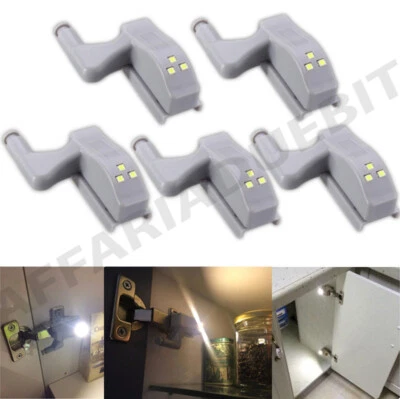led cucina luce armadio lampada per mobile cerniera illuminazione sensore + PILA - Immagine 1 di 3