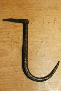 6" Iron Beam Hook Meat Beam Hand Forged Iron Antique Wrought Handmade - Picture 1 of 3