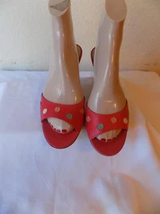 Mark Jacobs Red And Multicolor Fake Button Slides Sandals Shoes Shoe Size 7 M - Picture 1 of 1
