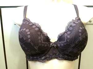 Lascana Bügel Spitze Volldeckend BH Dunkelpflaume 34D Neu ohne Etikett 75D - Bild 1 von 7