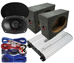 JBL Stage29634 Car Speaker + 1500W Amplifier + 2x 6x9" Speaker Box +8 Ga Amp Kit - Picture 1 of 10