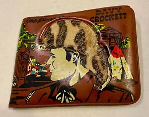 Vintage Davy Crockett Oficjalny portfel Walt Disney z lat 50.