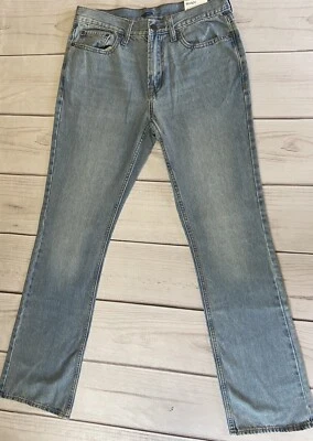 Old Navy Straight Leg Jeans Mens Size 32x34 Blue Light Wash Cotton New With Tags - Image 1 of 4