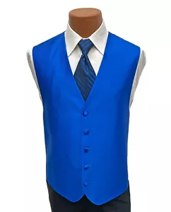 Men's Joseph Abboud Cobalt Blue Tuxedo Vest with Long Tie Free Shipping Size M - Picture 1 of 3