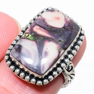 Porcelain Jasper Gemstone 925 Sterling Silver Jewelry Ring Size 7 G612 - Image 1 of 4