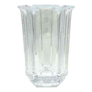Mid-Century Modern Lucite Hexagon Transparent Vase - Picture 1 of 10