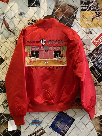 Vintage Brumik Indiana Hoosiers NCAA Basketball NWT Satin Bomber Size Men’s L Cover
