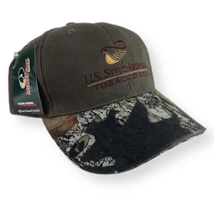 NWT Mossy Oak Camo Strapback Hat U.S. Smokeless Tobacco Co. Chew Cap NEW - Picture 1 of 9