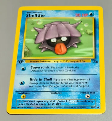 Shellder # 54/62 1.Edition Common aus Fossil 2000 Pokemon EN Near Mint Vintage - Bild 1 von 3