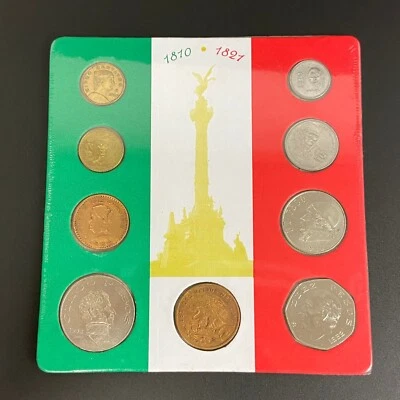 MÉXICO 5 CENTAVOS - 10 PESOS 1955-1986 Colección de 9 Monedas Circuladas Foto 1 de 4