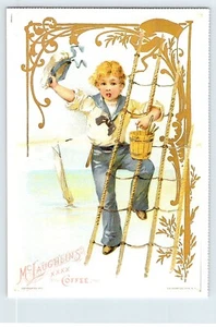 Tarjeta coleccionable SAILOR BOY MCLAUGHLIN'S COFFEE IMAGEN Dover reimpresión postal BRL22 - Imagen 1 de 2